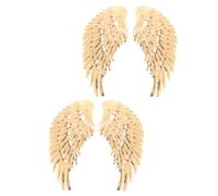 SOIMISS Golden Sequin Wing Design Patch for Clothes Sewing DIY Decoration 2 Pairs Sew-on Polyester Applique for Skirt and Crafts, for Clothes Shop and DIY Projects