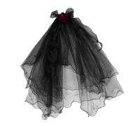 SOIMISS Gothic Black Veil Headpiece with Roses Halloween Ghost Bride Costume Accessory Elegant Fancy Dress Veil for Witch Cosplay Parties Unique Floral Design for Vintage Style