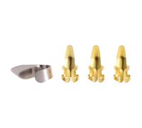 SOIMISS Guitar Finger Picks Set Stainless Steel 4pcs Finger Caps 1 Thumb Pick for Guitar Practice