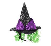 SOIMISS Halloween Pet Witch Hat with Spider Web Design Comfortable Fit for Cats and Dogs Festive Cosplay Party Cap for Halloween Christmas Birthday and Photo Shoot