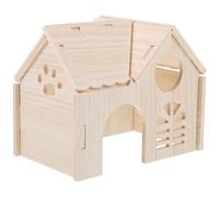 SOIMISS Hamster Decorative House Hamster Wood House Quiet Decorative Wooden Hideout Beige for Daily Life Mice Small Pets
