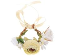 SOIMISS Hamster Floral Crown Headband Cute Pet Flower Hair Hoop for Cats Dogs and Animals for Parties Weddings and Festivals Soft Material Xs Beige Flowers