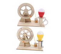 SOIMISS Hand Crank Generator Science Kit for Boys and Girls 2 Sets DIY Electric Generator Random Colored Bulbs for School Experiments and Learning