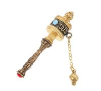 SOIMISS Hand Cranked Copper Prayer Wheel Religious Decor Smooth Rotation Durable Tibetan Buddhist Souvenir Gift