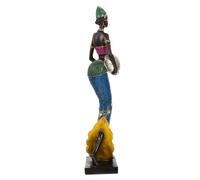 SOIMISS Hand-painted African Woman Resin Statue Ornament Smooth Surface Chic Desktop Decor for Home Accessories Living Showcase