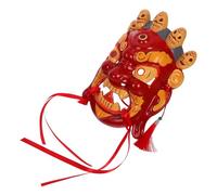 SOIMISS Hand-painted Traditional Tibetan Opera Mask Resin Cultural Festival Mask for Chinese Party Cosplay and Role Play Supplies with Intricate Tribal Artwork