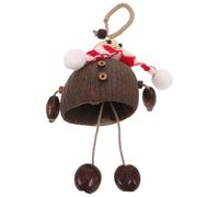 SOIMISS Handmade African Fruit Shell Bell Doll Pendant Shy Moon Hanging Ornament for Christmas Tree, Festive Backpack Charm and Party Decoration