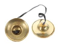 SOIMISS Handmade Nepalese Pure Copper Meditation Bell Hand Cymbals Straps Small Percussion Instrument for Yoga and Mindfulness Practice