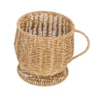 SOIMISS Handwoven Imitation Rattan Coffee Capsule Holder Basket Open Top Organizer for Coffee Fresh Eggs Dry Fruits Multifunctional Kitchen Counter Storage with Artisan Craftsmanship