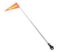 SOIMISS High Visibility Orange Pole Safety Flag with Reflective Strip and Telescoping Stainless Steel Pole, Stable Polyester Warning Flag for Mobility Scooter and Wheelchair Use in Park