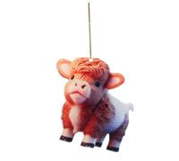 SOIMISS Highland Cow Hanging Ornament Resin Decorative Pendant Intricate Details for Home Decoration and Car Accessory Unique Design Multi-functional Use