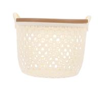 SOIMISS Hollow Storage Basket Small Rustic Material Table Sundries Holder with Handle Convenient Desktop Organizer for Home Office and Housewarming