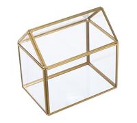 SOIMISS House Terrarium Indoor Geometric Planter for Succulents Moss Sturdy Transparent Design Maintenance Microlandscape Display for Home Office Decor