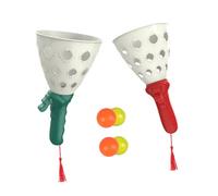 SOIMISS Interactive Outdoor Pop Pass Catch Balls with Launchers and Balls for Educational Throwing Catch Game for Family Fun and Motor Skill Development