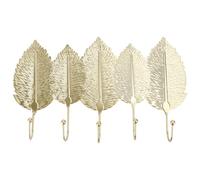 SOIMISS Iron Hanging Hook Wall Key Rack, 5 Hooks, Golden, for Keys, Coats and Umbrellas, Bedroom and Kitchen Use