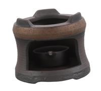 SOIMISS Japanese Handmade Ceramic Teapot Warmer Base with Heat-resistant Tea Stove for Tealight Candles Portable Wax Candle Heating Stand for Soup and Tabletop Use Rustic Pottery Design