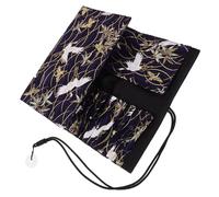 SOIMISS Japanese Style Makeup Brush Roll Bag Slot Cosmetic Organizer for Brushes Lipstick Portable Travel Storage Pouch for Art Students and Daily Use Blue