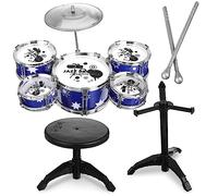 SOIMISS Jazz Drum Set Drum Kit with Stool Complete Percussion Music for Developing Rhythm Musical Includes Drumsticks Cymbal