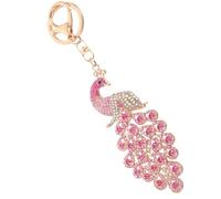 SOIMISS Keychain Pendant Animal Key Fob Peacock-shaped Elegant Rhinestone Lightweight Alloy Key with Festive Look, Beautiful Bag Charm Carefully Polished for Women