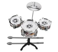 SOIMISS Kids Mini Jazz Drum Set Toddler Musical Instrument Realistic Toy Drums Sticks Black Color for Boys and Girls Early Development Percussion Set