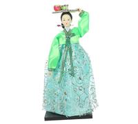 SOIMISS Korean Style Doll Figurine with Traditional Hanbok Dress Decorative Korean Doll Ornament for Home Desk Vibrant Cloth Material Collectible Unique Retro Accent Random Color