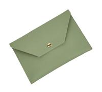 SOIMISS Large Capacity Lipstick Bag and Cosmetic Pouch Envelope Style Double-Sided Pu Leather Makeup Brush Organizer for Women Portable Travel Cash Wallet in Teal Green