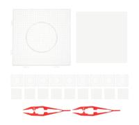 SOIMISS Large Fuse Beads Pegboards Set with 10 Plastic Beading Boards, 10 Ironing Sheets and 2 Tweezers for DIY Crafting and Beads Bracelet Making