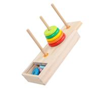 SOIMISS Large Rainbow Wooden Stacking Tower for Educational Ring Blocks Montessori Fine Motor Skill Development and Sensory Learning