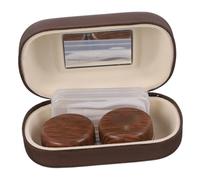 SOIMISS Leak Box Wood Grain Design for Storing and Protecting Your Contacts Lens While Traveling Home Includes Holder for Easy Access