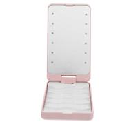 SOIMISS LED False Eyelash Case with Mirror Rose Gold Compact Storage Box Portable Makeup Organizer for Travel and Vanity Lightweight Protective Lash Container for Women and Beauty Salons