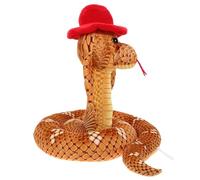 SOIMISS Lifelike Plush Snake with Hat Realistic Movie Prop for Pranks and Decorations Scary Stuffed Animal for Parties and Storytelling Soft Cuddly Design