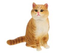SOIMISS Lifelike Simulation Cat Model Plastic Animal Figurine for Home Nursery Room Decoration Realistic Haired Cat Figure