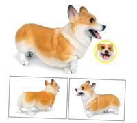 SOIMISS Lifelike Welsh Corgi Model for Realistic Animal Figurine with Fine Craftsmanship Educational Cognitive Plaything for S Home and Office Decoration White Yellow Plastic Ornament
