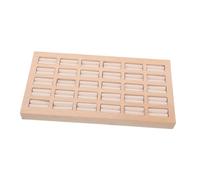 SOIMISS Log Jewelry Storage Tray 30 Grids Jewelry Organizer Rings Showcase Display Tray 30 Slot Ring Holder Linen