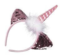 SOIMISS Lovely Cat Ears Headband Sparkling Fish Scale Sequins Fun Flash Hair Accessories for Girls Birthday Party Fashion Headwear Hair Decor