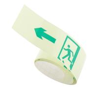 SOIMISS Luminous Warning Sign Tape Splashproof Facility Danger Decal Self-illuminating Direction Symbol Sticker for Apartment Hallways School Safety Path