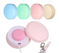 SOIMISS Macaron Screen Cleaner for Phones and Tablets, 4 Pack Dual-Sided Microfiber and Cloth Lens Wipes with Portable Keychain for-The-Go Cleaning Random Color