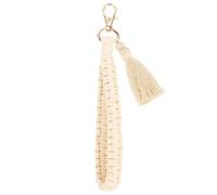 SOIMISS Macrame Keychain Strap with Tassels Stylish Wristlet Keyring Holder for Keys Handbags and Purses Unique Bohemian Design Durable and Practical Accessory for Daily Use