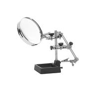 SOIMISS Magnifier with Lens Professional Auxiliary Clip Magnifier with Double Rotatable Mechanical Arms and Cast Steel Base for Soldering Reading Jewelry Inspection and DIY Crafting