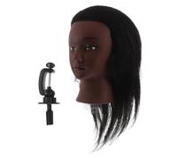 SOIMISS Mannequin Head with Real Human Hair and Desktop Stand, Hairdressing Training Doll for Styling, Cutting, Braiding, Perming, and Dyeing Practice, Barber Practice Head for Salon and