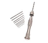 SOIMISS Manual Hand Drill with Pin Vise and Drill Bits Aluminium Alloy Walnut Hole Puncher for Crafts and Jewelry Making