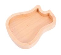 SOIMISS Maple Wood Guitar Pick Storage Box Guitar-Shaped Plectrum Holder for Standard and Jazz Picks Creative Design Detachable Lid for Easy Access