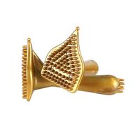 SOIMISS Meridian Brush Body Scrubber 2Pcs PVC Comb for Neck and Back Massage Scraping Technique for Body Relaxation and Skin Care (Golden)