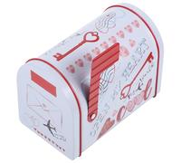 SOIMISS Metal Tinplate Cookie Storage Box with Lid, White Mailbox Candy Biscuit Packing Tin for Holiday and Valentine’S Day, Festival Treat Container