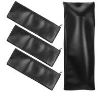 SOIMISS Mic Storage Bag Portable 4Pcs PU Material Carrying Case with Zipper Dustproof Design for Outdoor and Travel Microphone Protection