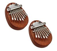 SOIMISS Mini 8-Note Kalimba Thumb Piano Lanyard, Oval Shape Wooden Finger Piano for Beginners, Creative Portable Music Plaything Suitable for Travel and Practice