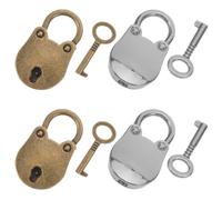 SOIMISS Mini Bear Head Shaped Padlock 4pcs Secure Locking with Key Zinc Alloy Vintage Lock with Antique Finish and Convenient Key Management for Small Storage and Jewelry Boxes