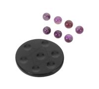 SOIMISS Mini Crystal Ball Seven Star Layout Feng Shui Ornament with Natural Amethyst and Obsidian Base Luck Crystal Sphere for Home Office Decor Enhancing Harmony and Prosperity