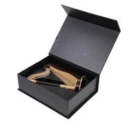 SOIMISS Mini Harp Model Adornment 20cm with Black Leather Case, Realistic Mini Instrument Figurine for Home Décor and Birthday Random Color