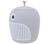 SOIMISS Mini Plastic Desktop Waste Bin with Lid, Small Tabletop Trash Can for Office Bedroom Kitchen, Portable Desk Garbage Can in Light Luxury Grey